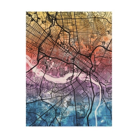 Trademark Fine Art Michael Tompsett 'Richmond Virgina City Map Iv' Canvas Art, 18x24 MT02295-C1824GG
